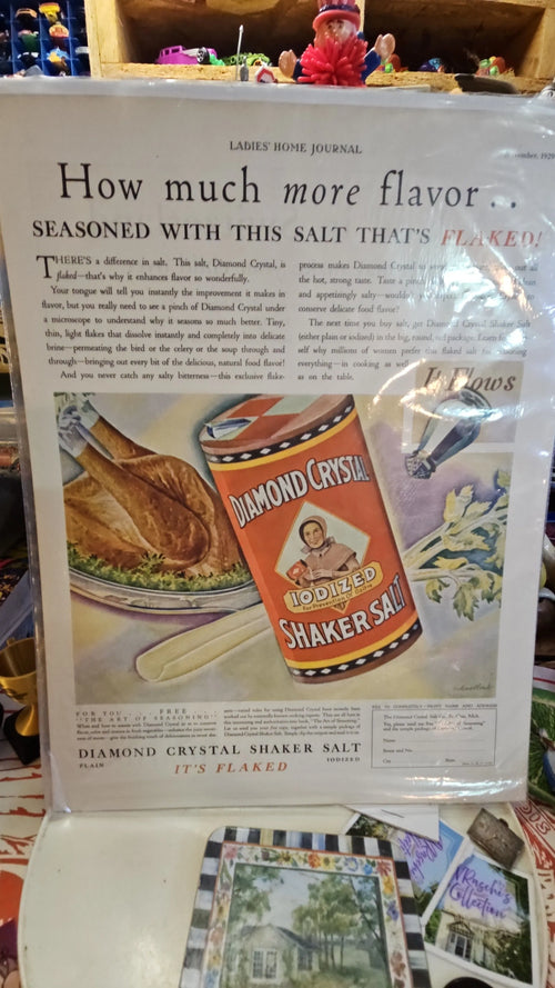 1929 Diamond Crystal Shaker Salt print ad