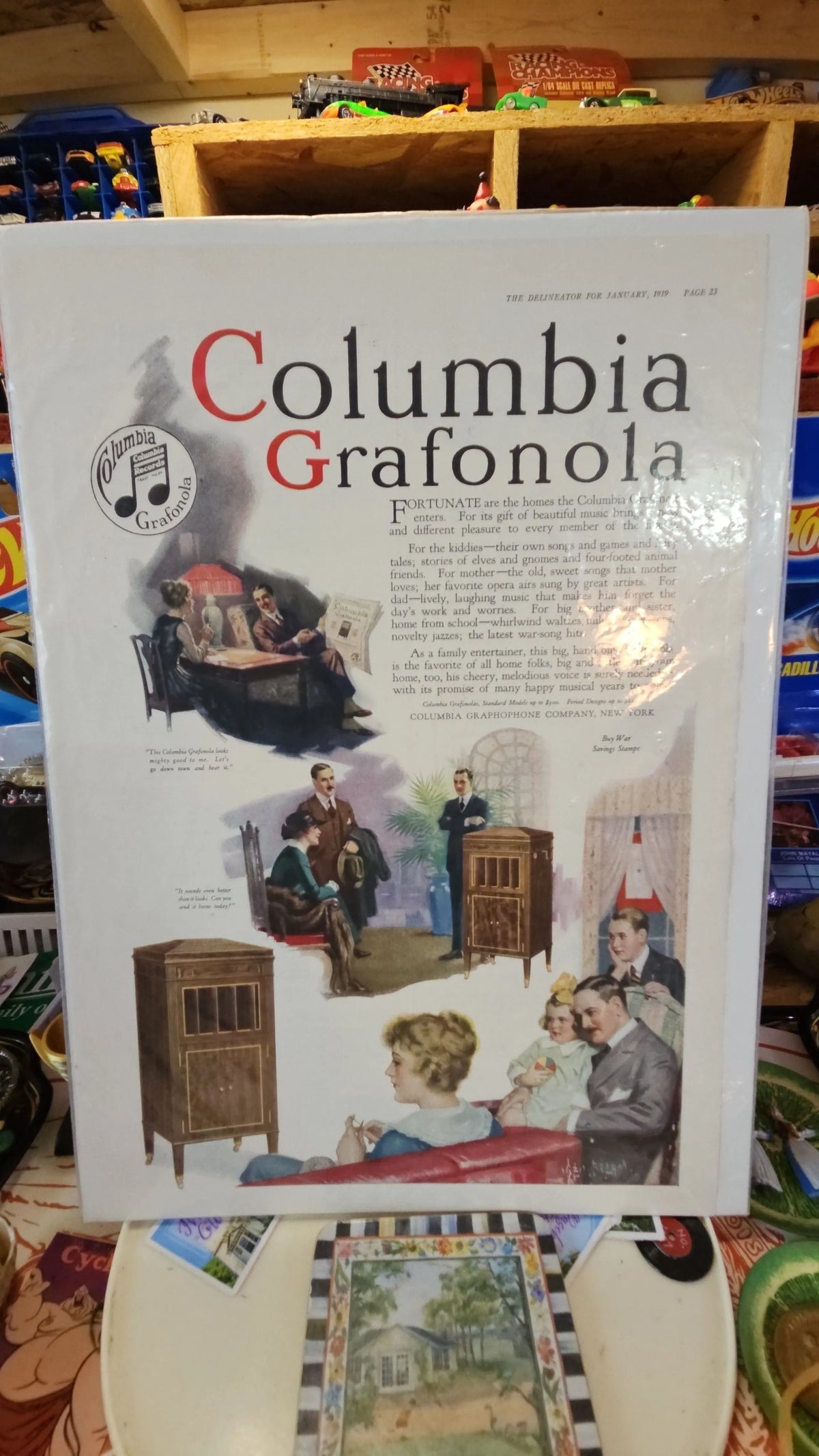 Columbia Grafonola January 1919 Print Ad (The Delineator)